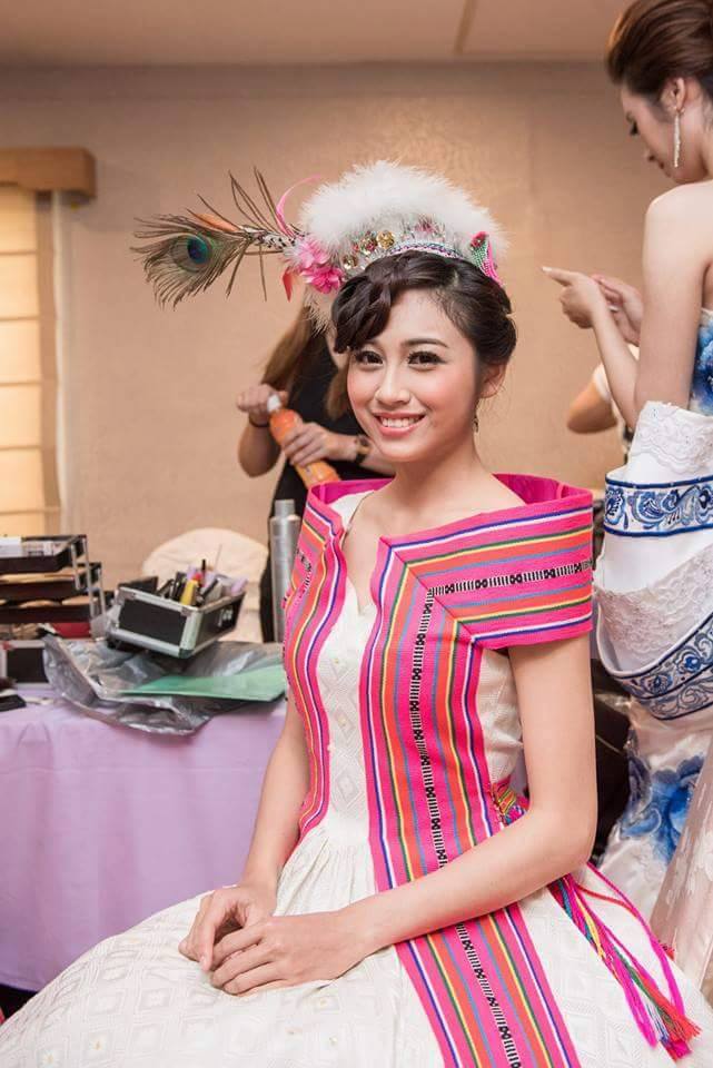 陳海琳於國服項目中融合阿美族元素的造型(陸雲康攝影師 提供)