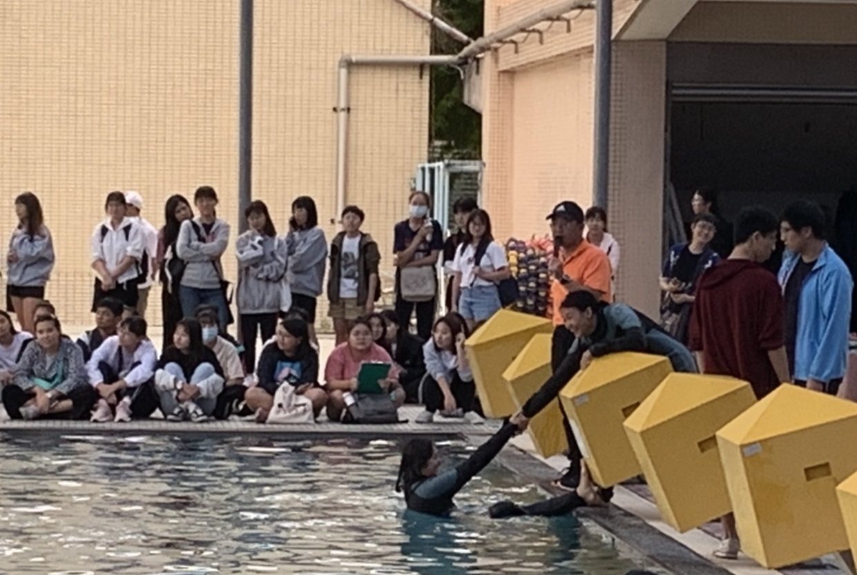 救生教練示範岸上救生技巧