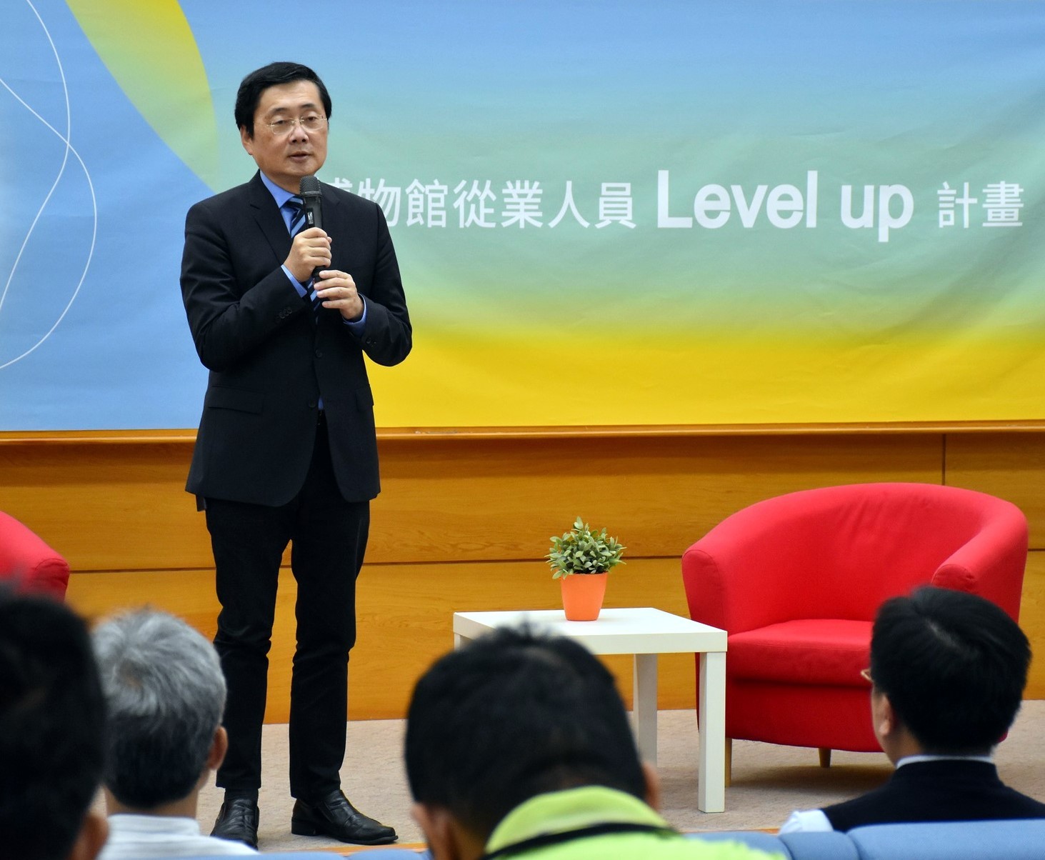 東華大學校長趙涵㨗致詞,竭誠歡迎東部博物館從業人員匯聚東華進行交流
