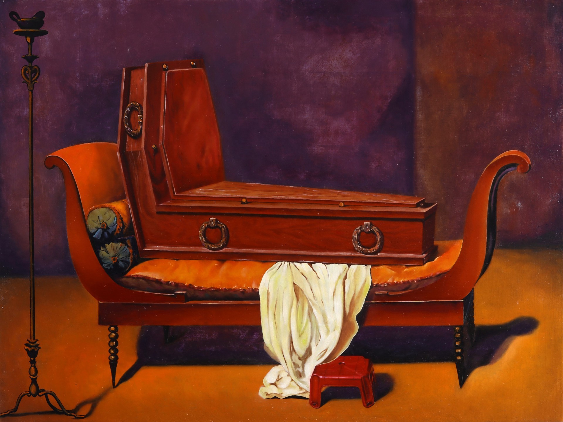 蔡育昕-Pespective-Magritte's Madame Recamier(油彩.木板)