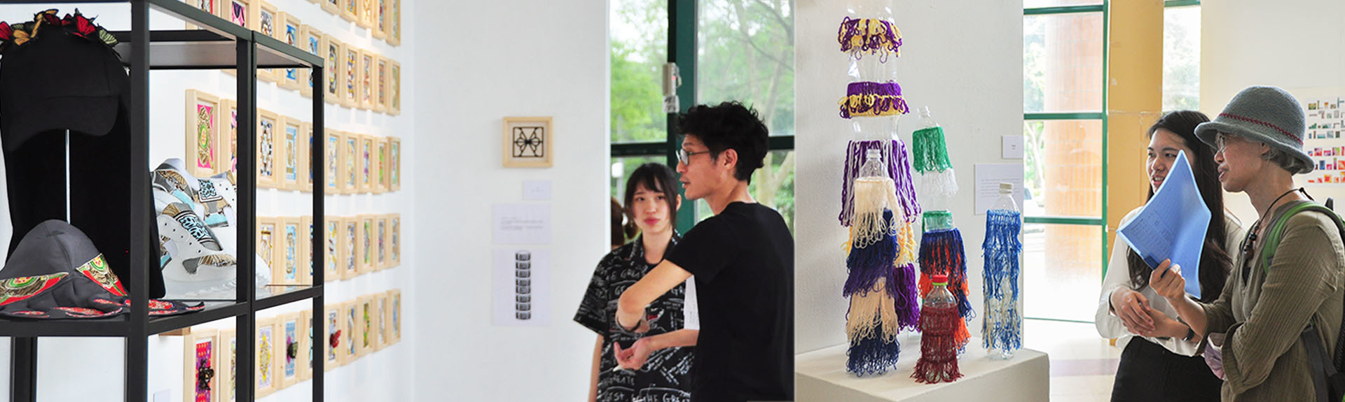 (自左至右)至右郭令權指導老師、余慧君指導老師講評同學作品