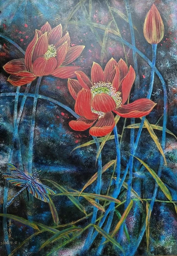 姜秀琴作品-火焰化紅蓮