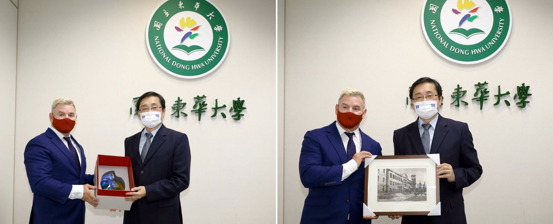 簽約儀式後雙方互贈紀念品