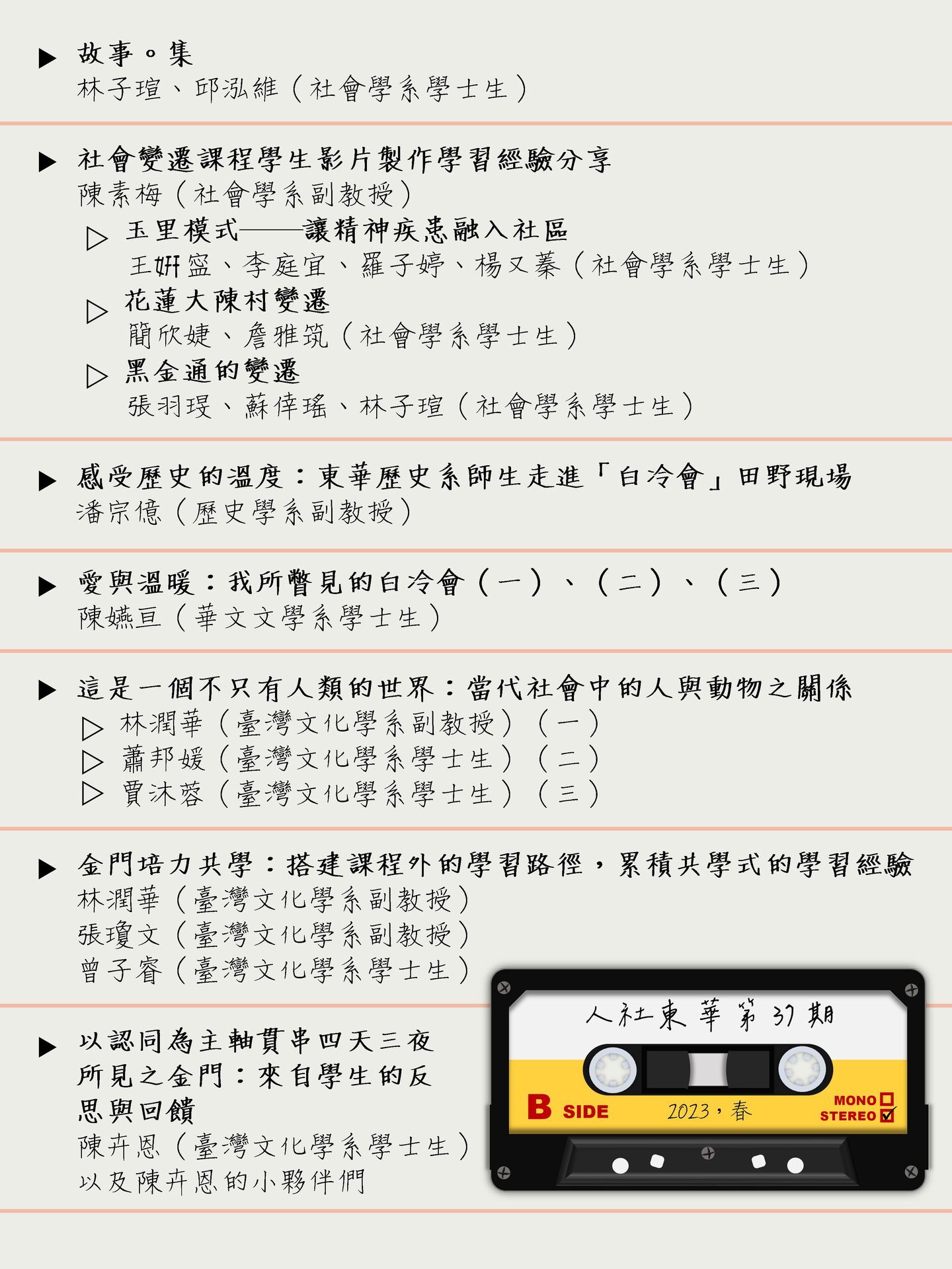 《人社東華》電子季刊2023春季號上線02