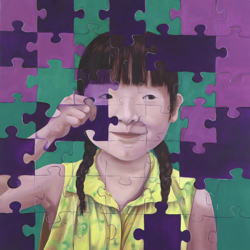 施玟彤 成長-喜 油彩 75×75cm