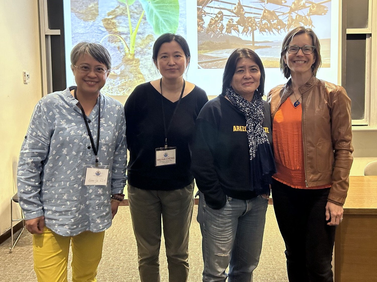 Team Taiwan took group photo together at NAISA annual conference. From left to right : Dr. Lin, Dr. Chong, Dr. Bavaragh Dagalomai / Jolan HSIEH, and Dr. Powell