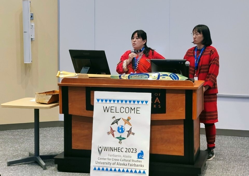 Temi Pihu (right) and Ciwas Pawan (left) oral report for Eligibility Application for the Master Program of Indigenous Studies, Providence University