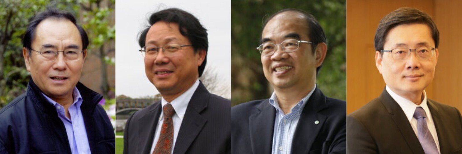 東華創校校長牟宗燦(左1)、黃文樞校長(左2)、吳茂昆校長(右2)及趙涵㨗校長(右1)捐款協助東華地震災情
