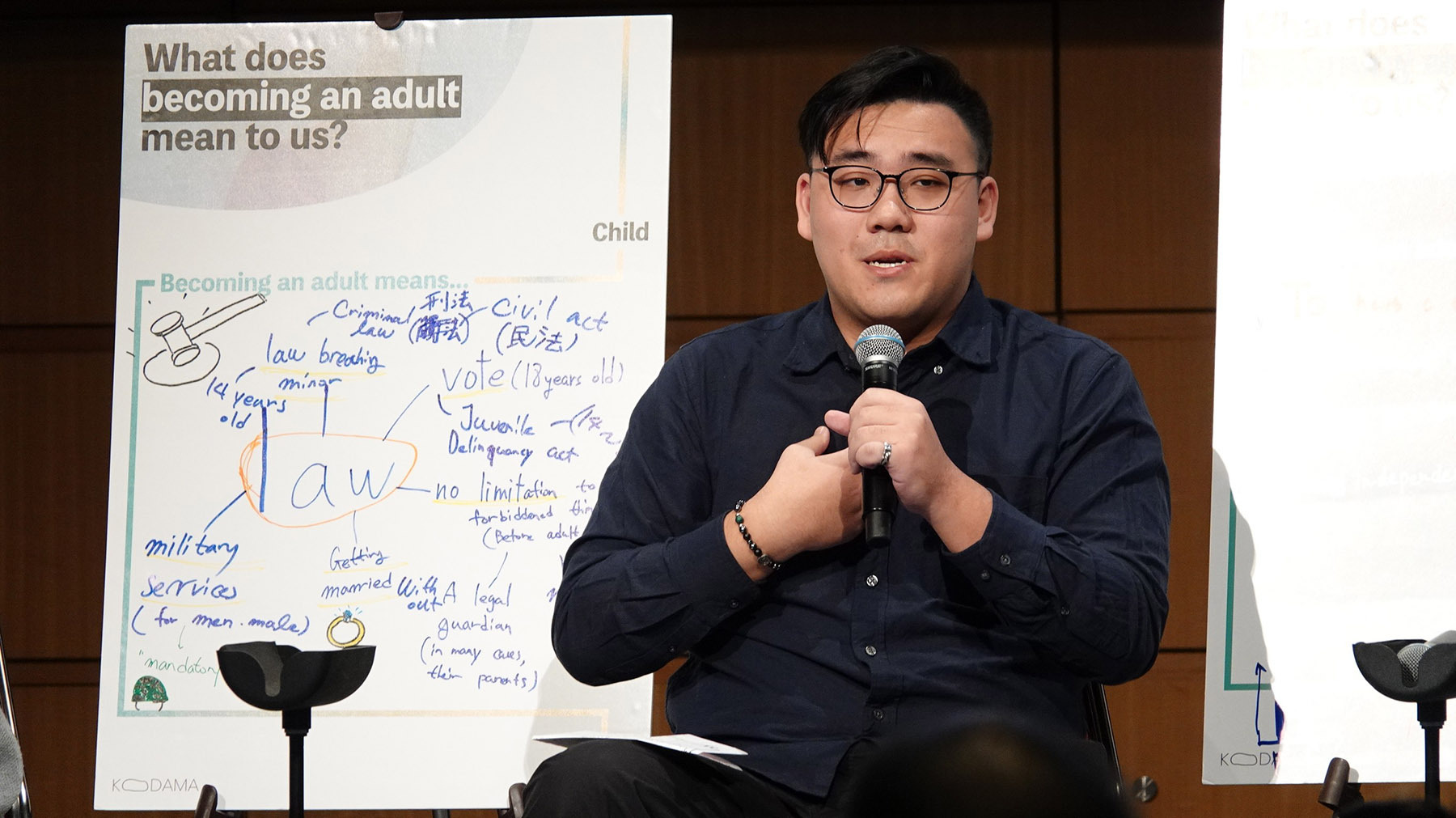 學生陳俊愷發表工作坊的討論結果