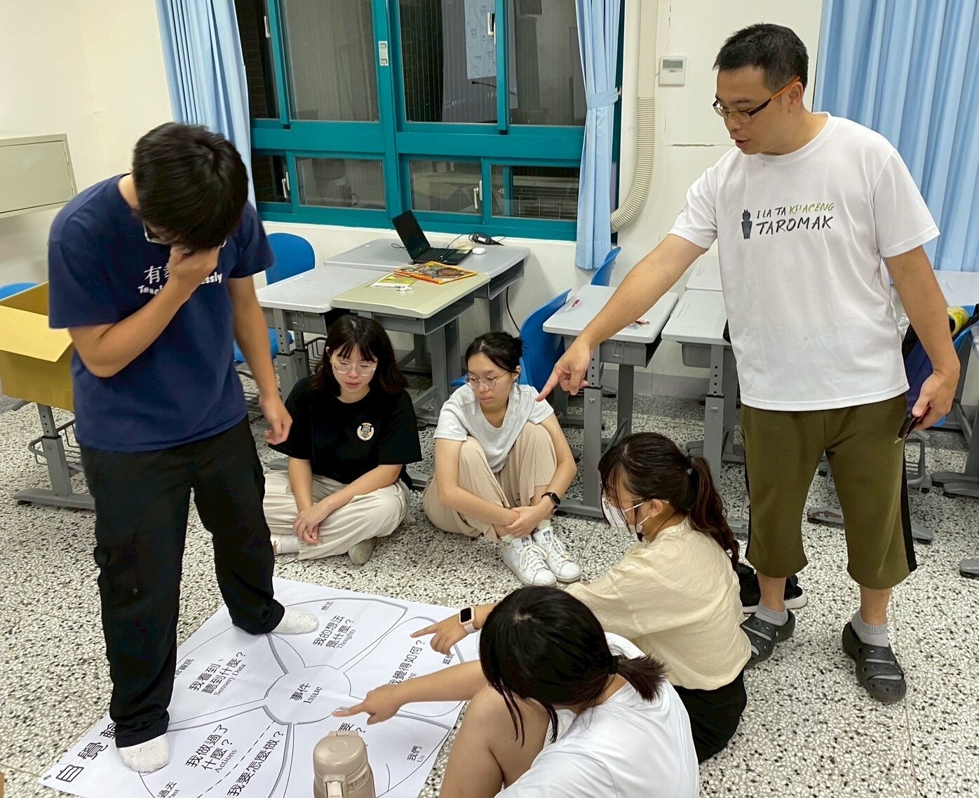 姜宗瑋學長引導學生透過自覺輪釐清行動方向