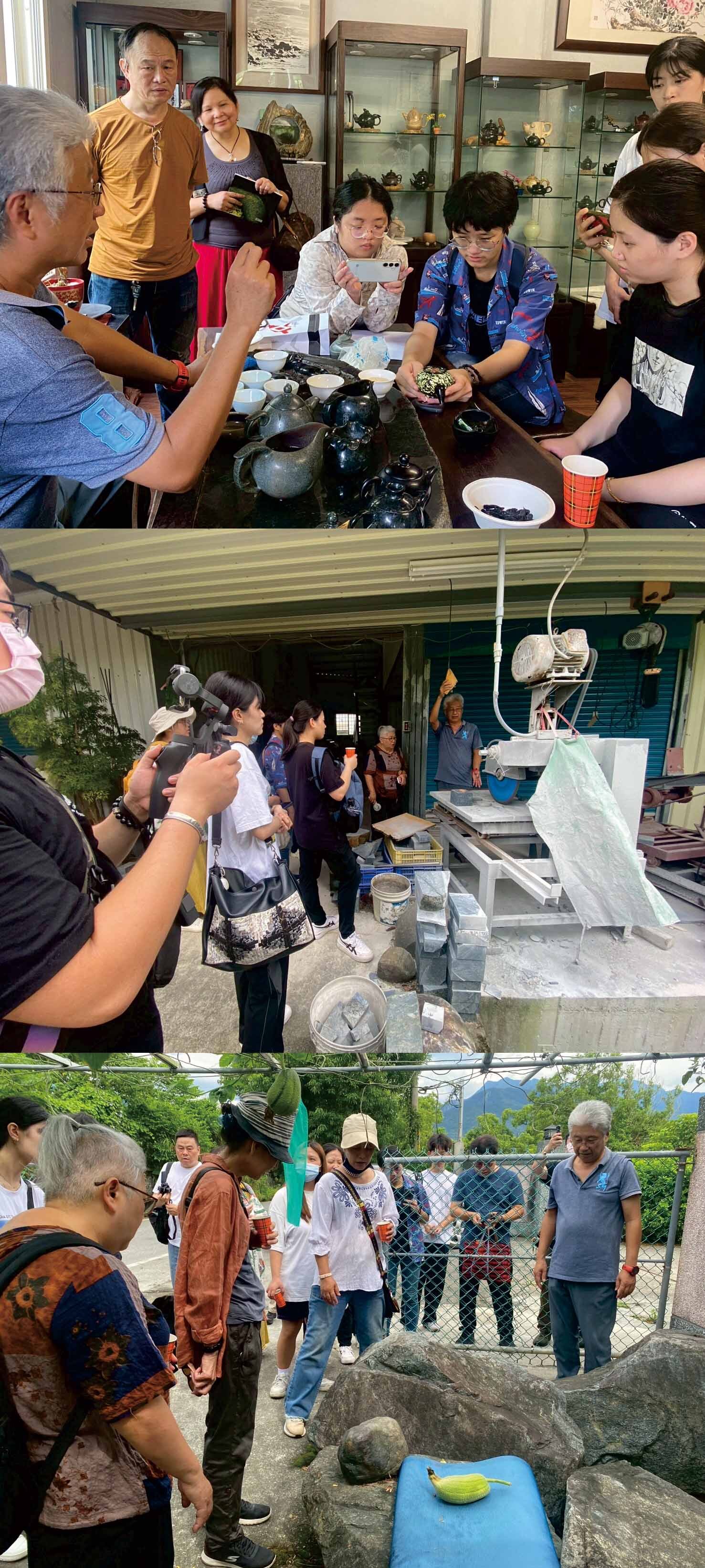 景禾石雕工作室黃櫳賢老師解說介紹花蓮特有石材