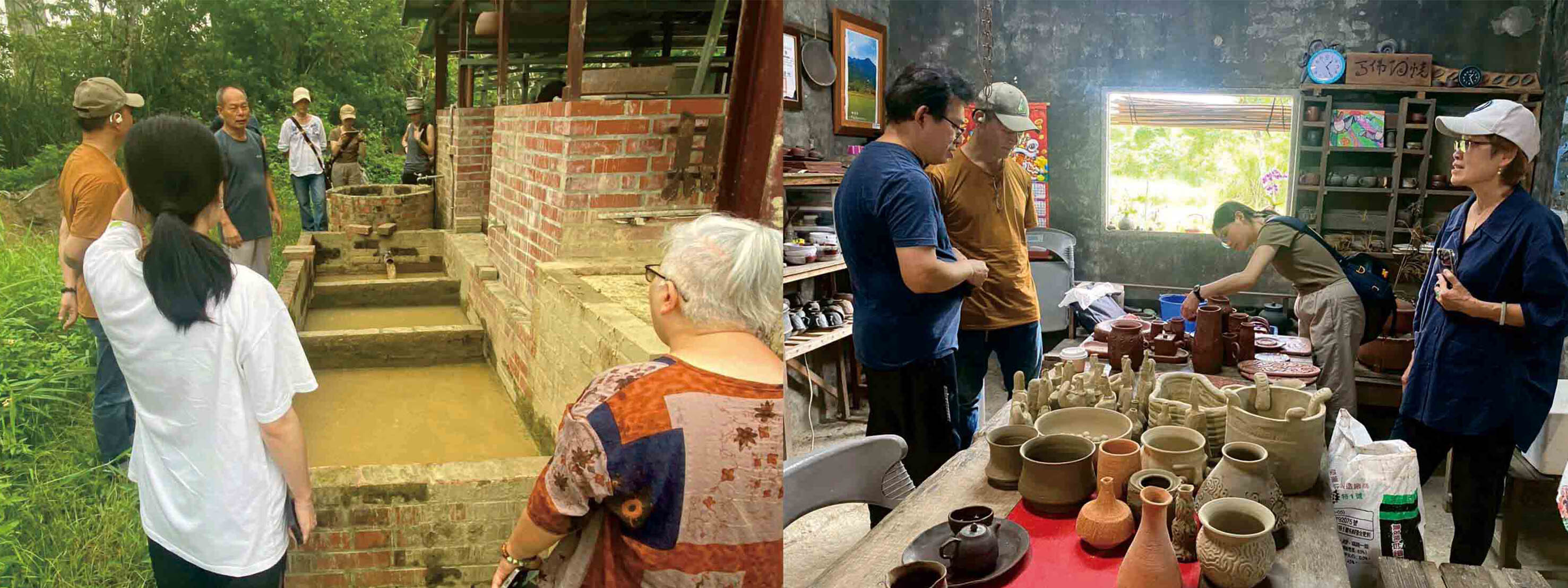 馬佛陶燒窯現場導覽,介紹陶土煉製方式